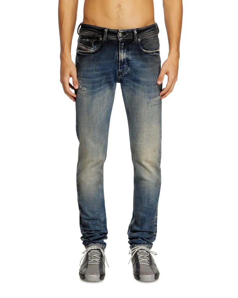Diesel Skinny Jeans Low Waist 1979 Sleenker, Mittelblau, Reißverschluss Blau