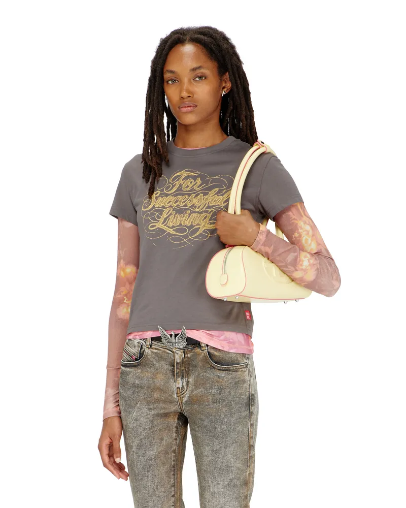 Diesel T-Shirt mit Logo-Print - T-Shirts - Damen - Grau Grau