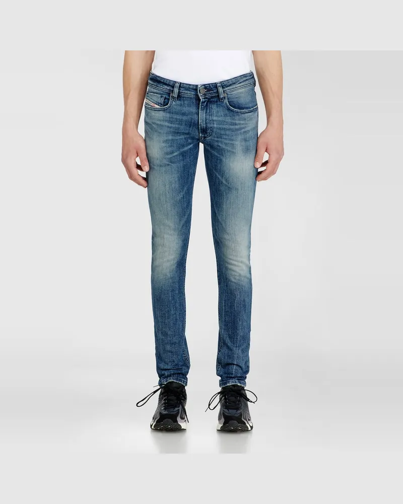 Diesel Skinny Jeans Low Waist 1979 Sleenker, Mittelblau, Reißverschluss Blau