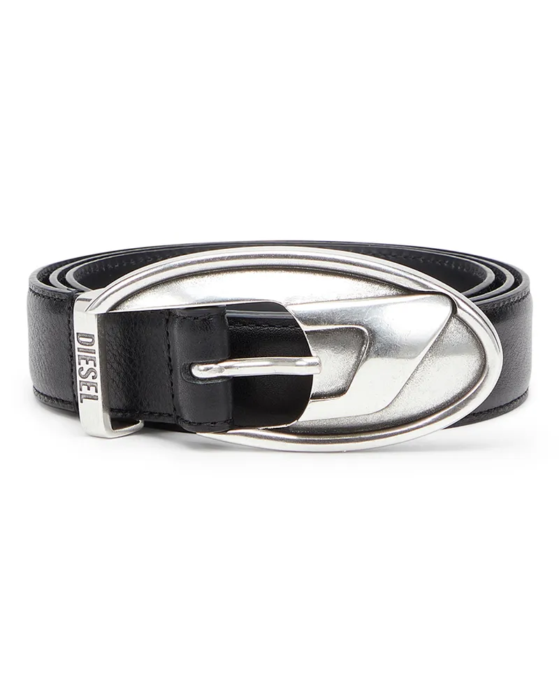 Diesel 3 cm breiter Gürtel aus Bonded-Leder - Gürtel - Unisex - Schwarz Schwarz