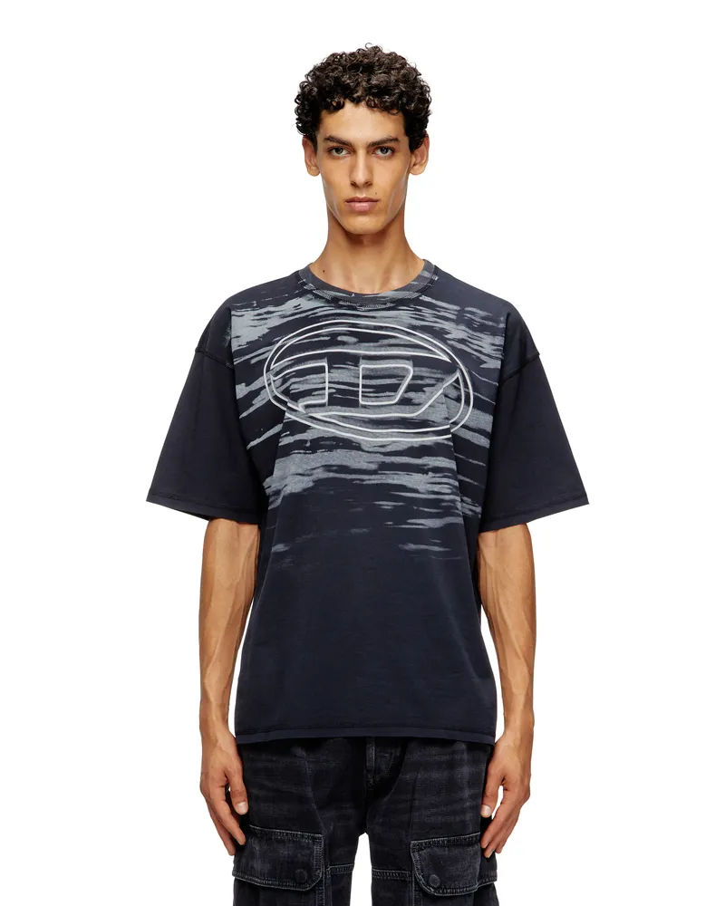Diesel T-Shirt aus Baumwolle mit Oval D Druck - T-Shirts - Herren - Blau Blau