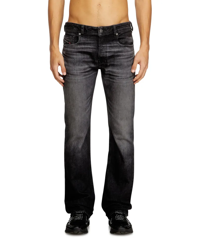 Diesel Bootcut Jeans Low Waist 2007 Zatiny, Schwarz/Dunkelgrau, Knopfverschluss Schwarz