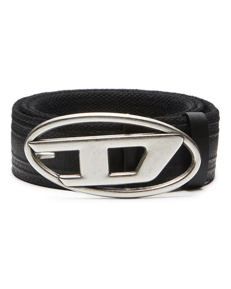 Diesel 4cm Bandgürtel aus gewachster Baumwolle - Gürtel - Herren - Schwarz Schwarz