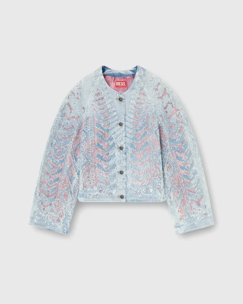 Diesel Jacke aus microstone devoré denim - Denim jacken - Damen - Blau Blau
