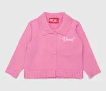 Cardigan mit Kaschmiranteil und Muschelkragen - Strickwaren - Damen - Rosa