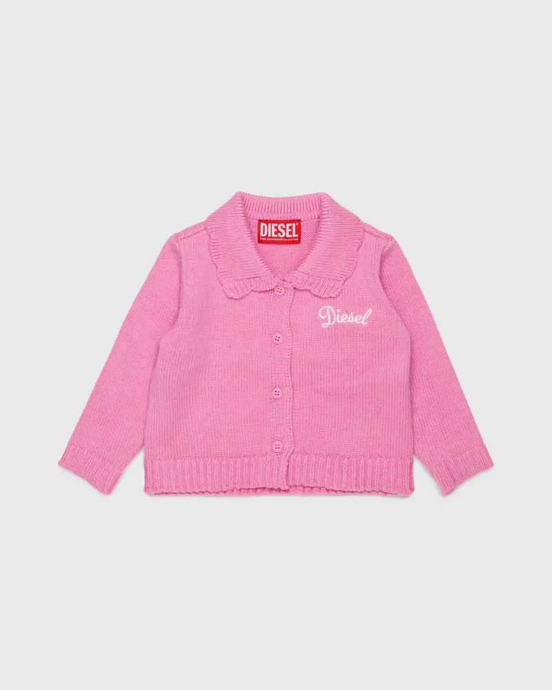 Diesel Cardigan mit Kaschmiranteil und Muschelkragen - Strickwaren - Damen - Rosa Rosa