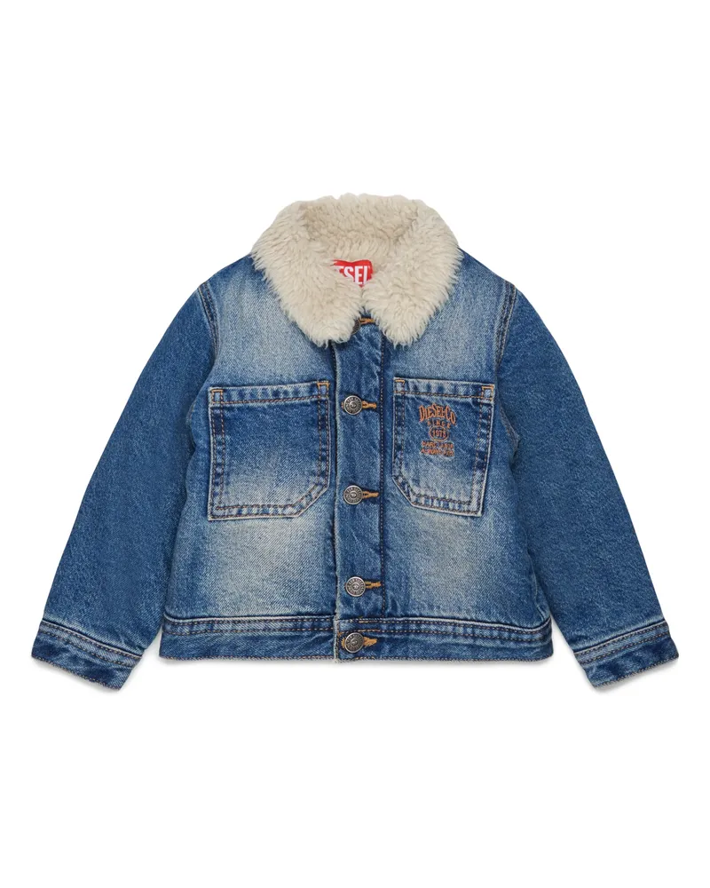 Diesel Jeansjacke mit weichem Pile-Kragen - Jacken - Unisex - Blau Blau