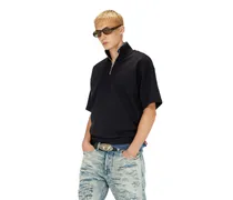 Kurzärmliges Sweatshirt mit halbem zip aus leichtem Scuba - Sweatshirts - Herren - Schwarz