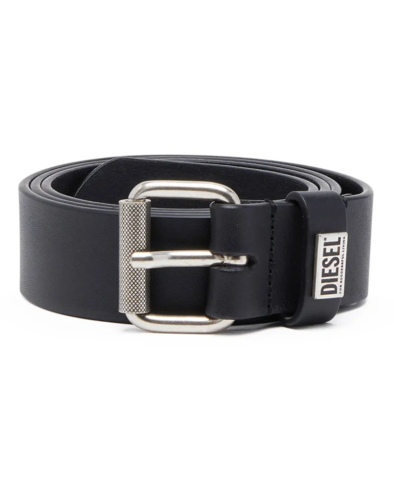Diesel 3.5cm Gürtel aus Leder mit Logo-Plakette - Gürtel - Herren - Schwarz Schwarz