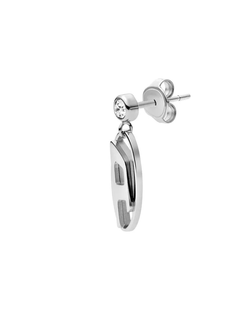 Diesel Edelstahl-Tropfen-Ohrring - Ohrringe - Unisex - Silber Silber