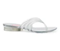 Künstlerisch gestaltete Flip-Flops aus Melflex - Sandalen - Damen - Silber