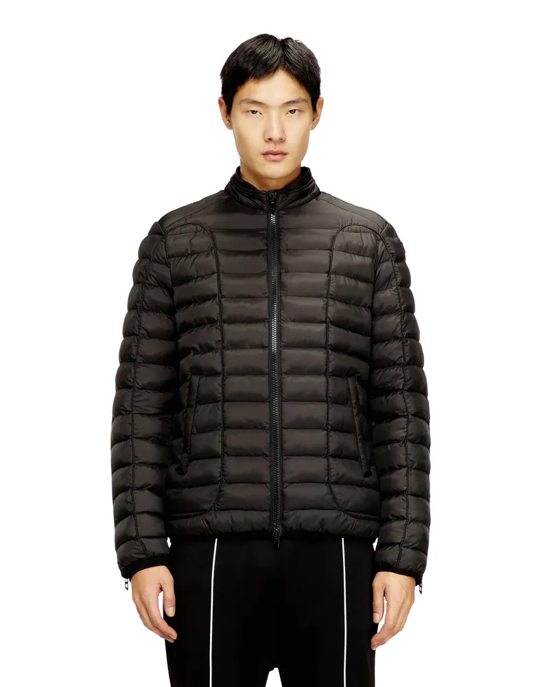 Diesel Pufferjacke aus leichtem Nylon - Winterjacken - Herren - Schwarz Schwarz