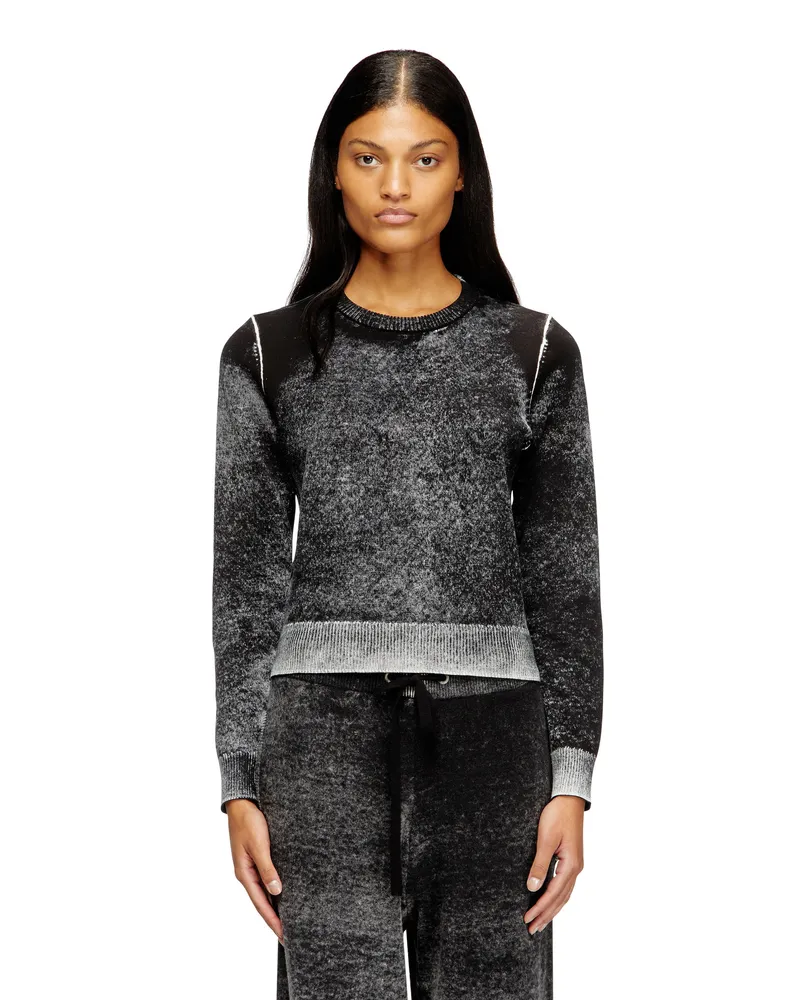 Diesel Pullover mit verblasstem Rückendruck - Strickwaren - Damen - Bunt Bunt