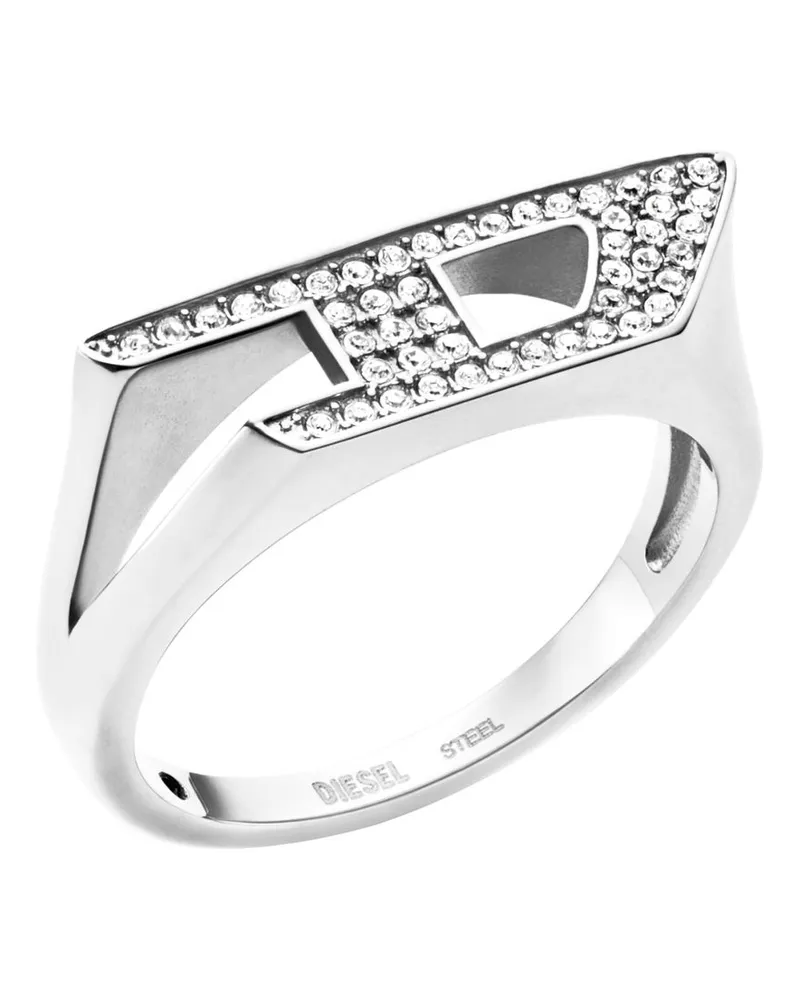 Diesel Siegelring aus Edelstahl mit Glitzereffekt - Ringe - Unisex - Silber Silber