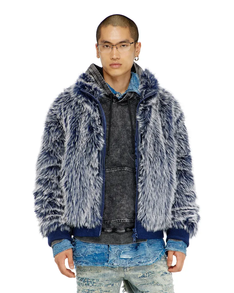 Diesel Flauschige Winterjacke - Winterjacken - Herren - Blau Blau