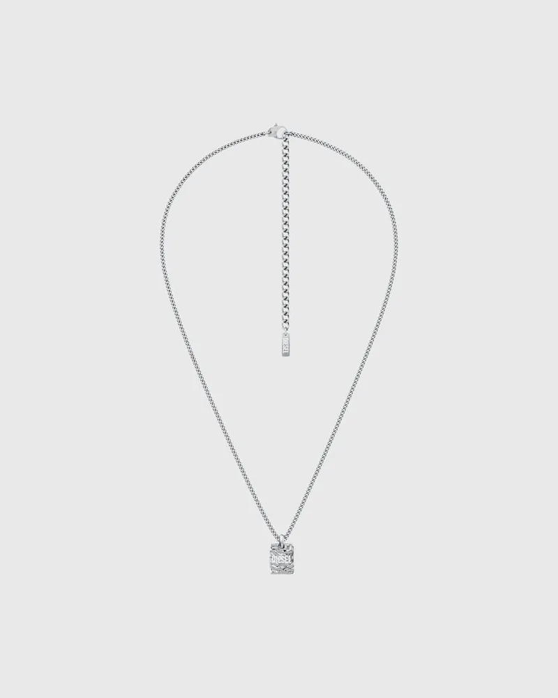 Diesel Halskette mit Anhänger aus Edelstahl - Halsketten - Unisex - Silber Silber