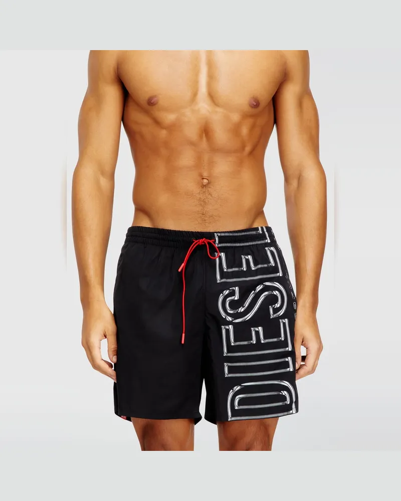 Diesel Badeshorts mit übergroßem Logoprint - Badeshorts - Herren - Schwarz Schwarz