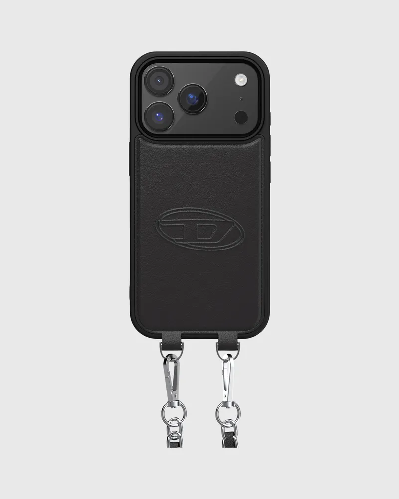 Diesel Oval D Hülle mit Handschlaufe und MagSafe für iPhone 17 Pro - Schutzhüllen - Unisex - Schwarz Schwarz