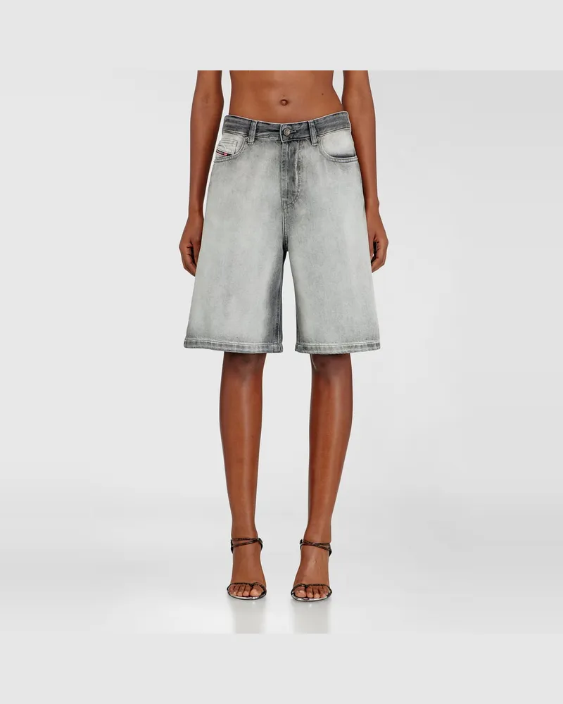 Diesel Shorts aus weichem Skeleton-Denim - Kurze Hosen - Damen - Grau Grau