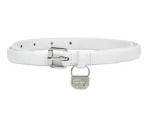1.4cm Schmaler Gürtel aus Leder mit 1DR Bag-Charm - Gürtel - Damen - Weiss