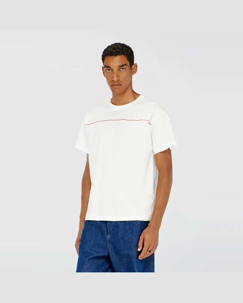 Diesel T-Shirt mit kontrastierenden Paspeln - T-Shirts - Herren - Weiss Weiss