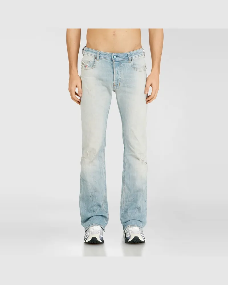 Diesel Bootcut Jeans Low Waist 2007 Zatiny, Hellblau, Knopfverschluss Blau