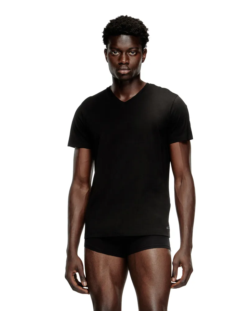 Diesel T-Shirts mit V-Ausschnitt im Dreierpack - Oberteile - Herren - Schwarz Schwarz