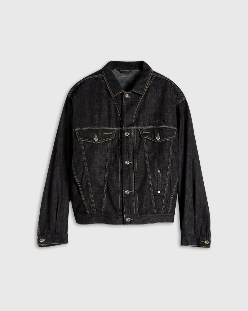 Diesel Trucker-Jacke aus Rinse-Denim - Denim jacken - Unisex - Schwarz Schwarz