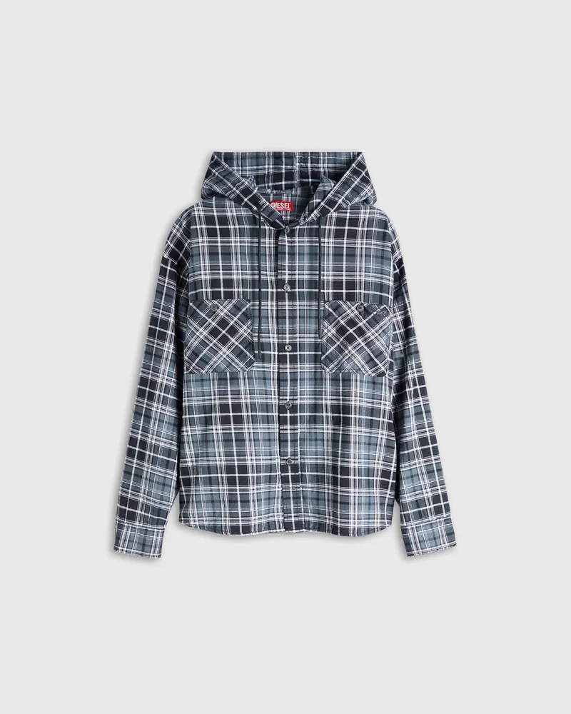 Diesel Kapuzenshirt aus kariertem Flanell - Hemden - Herren - Bunt Bunt