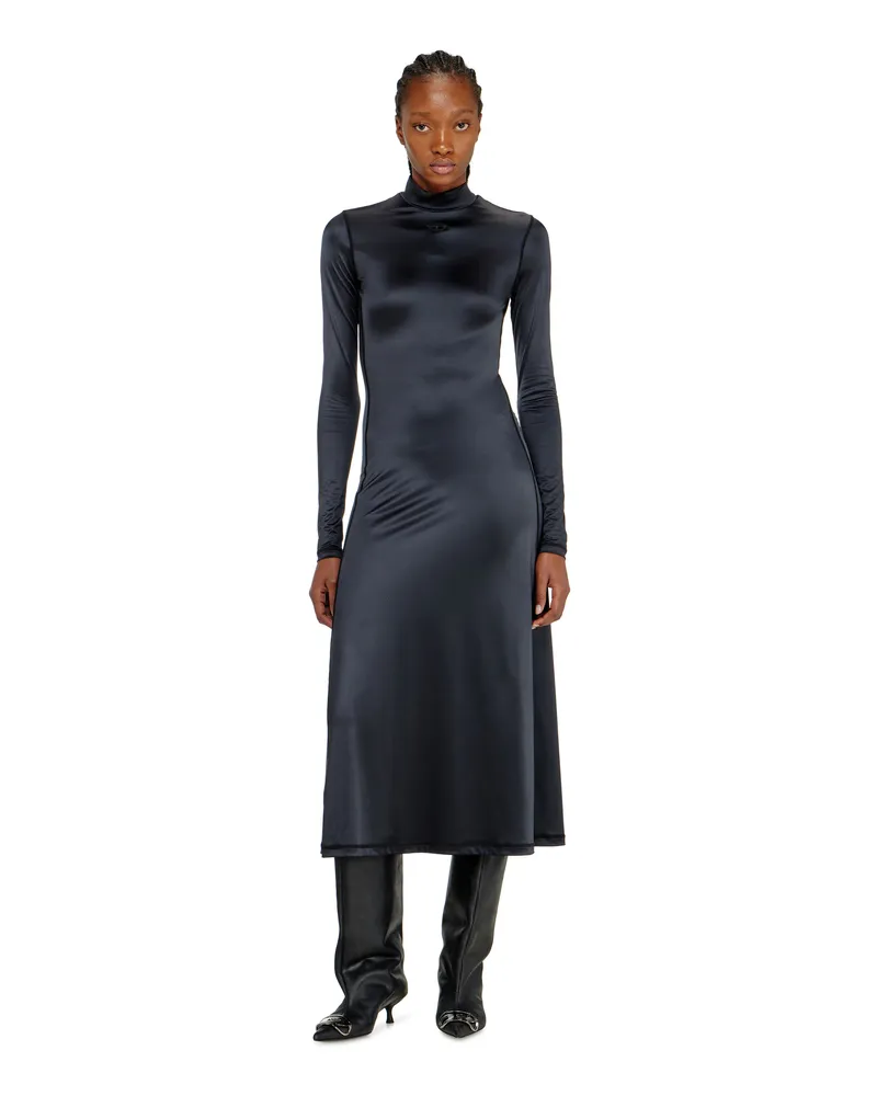 Diesel Fließendes Midikleid mit Rollkragen - Kleider - Damen - Schwarz Schwarz