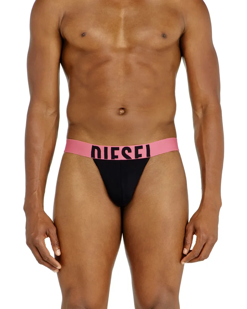 Diesel Dreierpack Tangas mit markantem Logo-Bund - Strings - Herren - Schwarz Schwarz