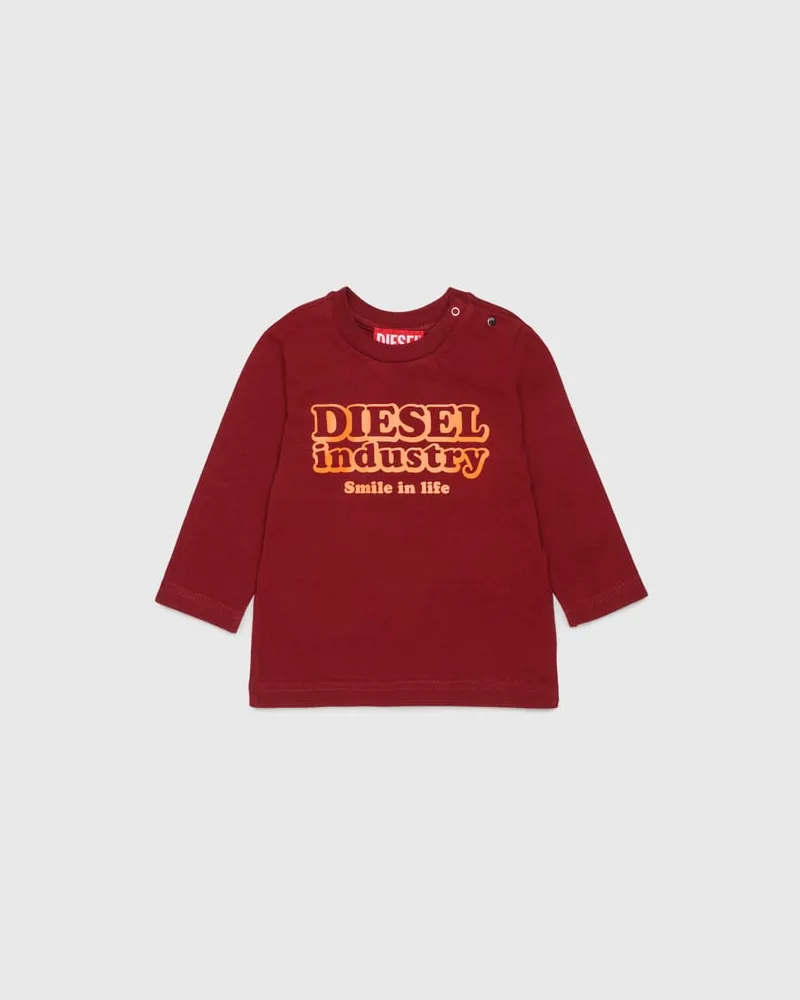 Diesel Langarm-T-Shirt mit Diesel Industry Print - T-Shirts und Tops - Herren - Rot Rot