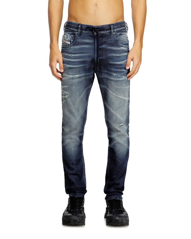Diesel Regular Regular Waist 2032 D-Krooley Joggjeans, Dunkelblau, Reißverschluss Blau
