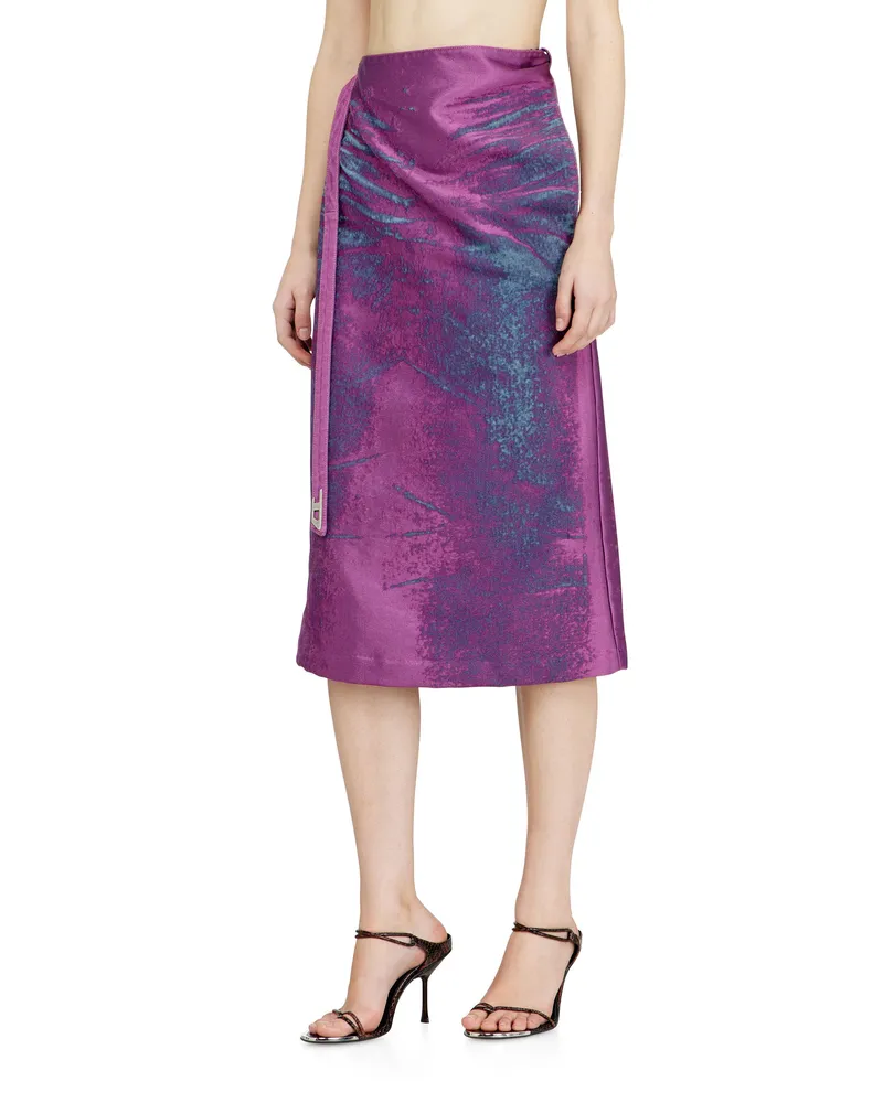 Diesel Midirock aus farbigem Satindenim - Röcke - Damen - Violett Violett