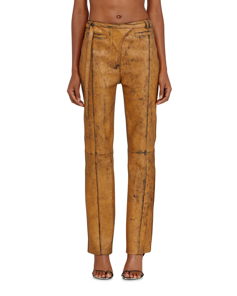 Diesel Lederhose mit Crackle-Effekt - Hosen - Damen - Braun Braun
