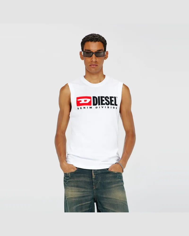 Diesel Tanktop mit Logo-Print vorn - T-Shirts - Herren - Weiss Weiss