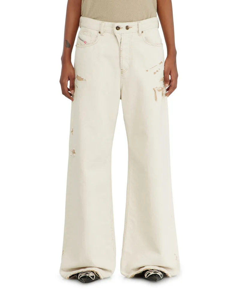 Diesel Relaxed Jeans Low Waist 1996 D-Sire, Farbig, Knopfverschluss Beige