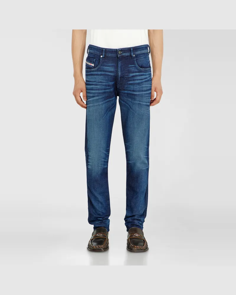 Diesel Slim Regular Waist 2062 D-Strukt Joggjeans, Dunkelblau, Reißverschluss Blau