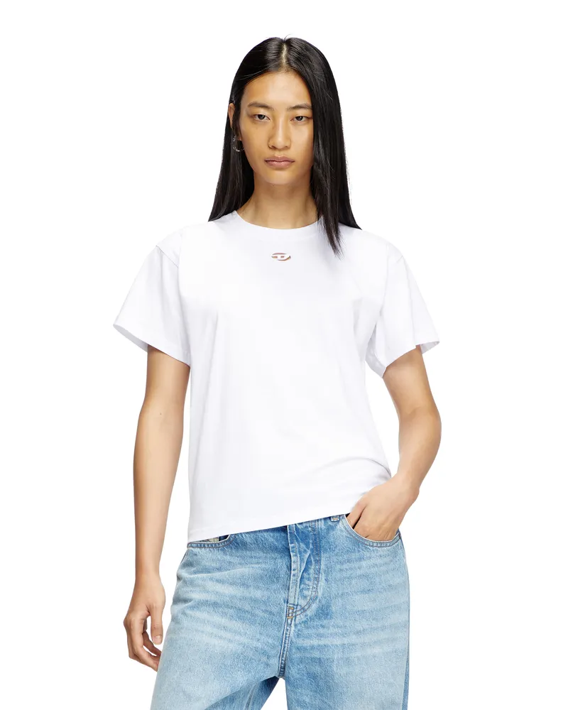 Diesel T-Shirt mit kleinem Oval D - T-Shirts - Damen - Weiss Weiss