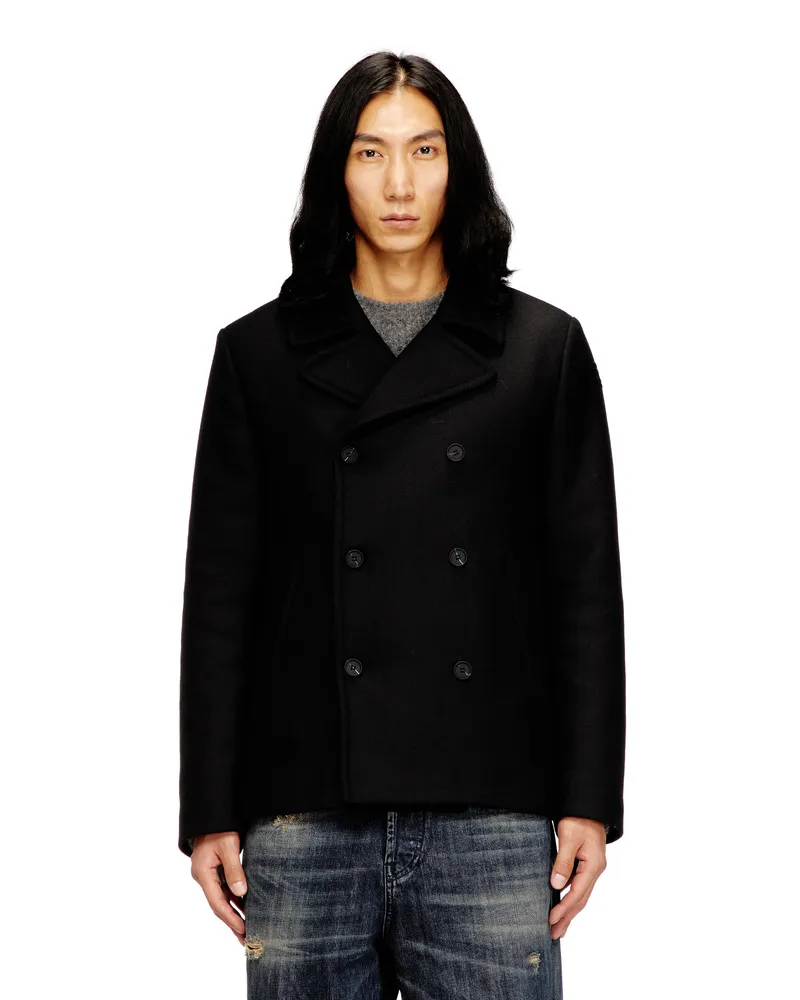 Diesel Cabanjacke aus gefilztem Wollgemisch - Winterjacken - Herren - Schwarz Schwarz