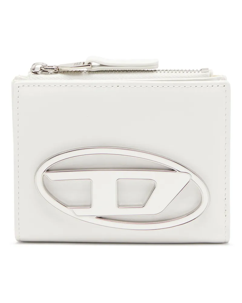 Diesel Kleines Portemonnaie aus Leder mit Logo-Plakette - Kleine Portemonnaies - Damen - Weiss Weiss