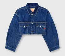 Cropped oversized denim trucker jacket Übergroße cropped Denim-Truckerjacke - Denim jacken - Damen - Blau