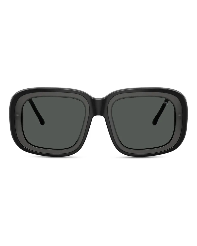 Diesel Quadratische Sonnenbrillen - Sonnenbrille - Unisex - Schwarz Schwarz
