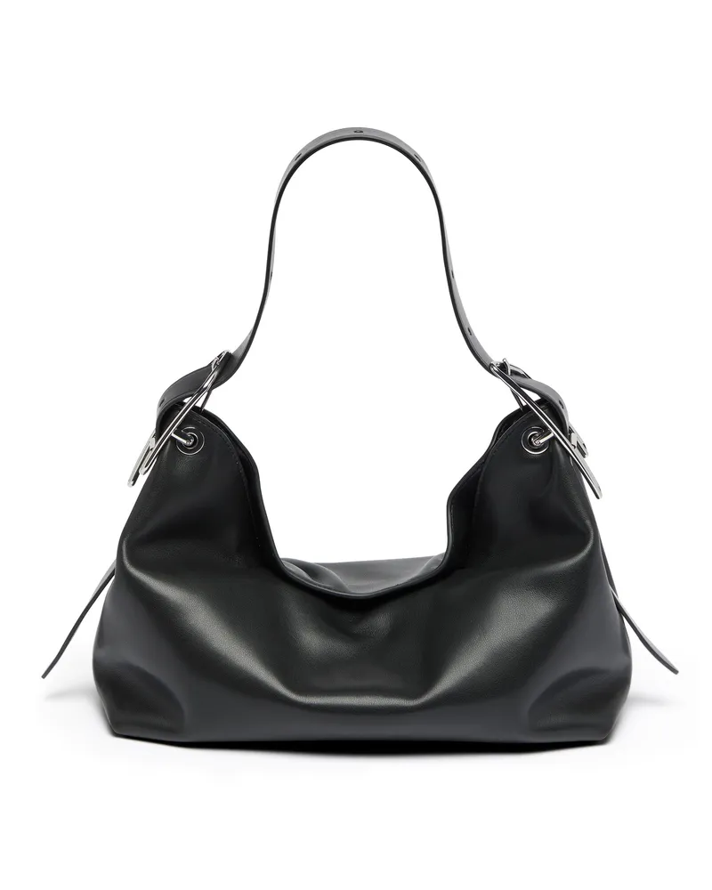 Diesel D-Line-Leder-Schultertasche - Schultertaschen - Damen - Schwarz Schwarz