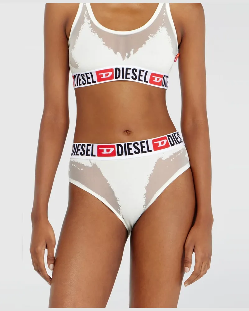 Diesel Slips mit transparentem Devoré-Effekt - Panties - Damen - Weiss Weiss