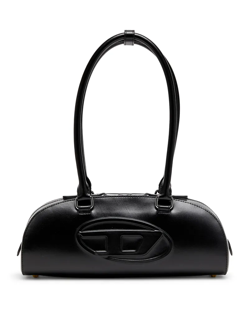 Diesel 1DR Dome - Langgezogene Bowlingtasche aus Leder - Schultertaschen - Damen - Schwarz Schwarz