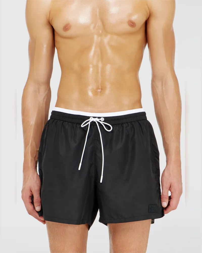 Diesel Badeshorts mit kontrastierendem Bundabschluss - Badeshorts - Herren - Schwarz Schwarz