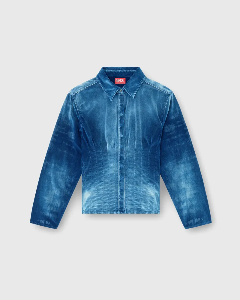Diesel Hemd aus Samt-Denim - Denimhemden - Damen - Blau Blau
