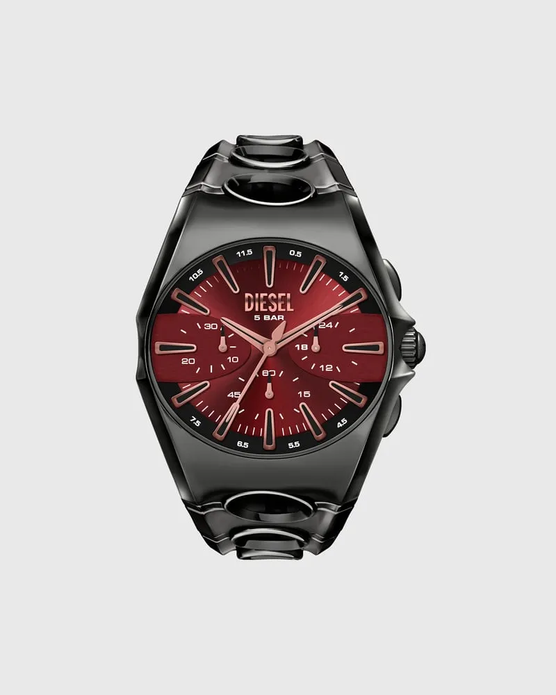 Diesel D-Curve Uhr aus Edelstahl in Gunmetal-Optik - Uhren - Herren - Schwarz Schwarz