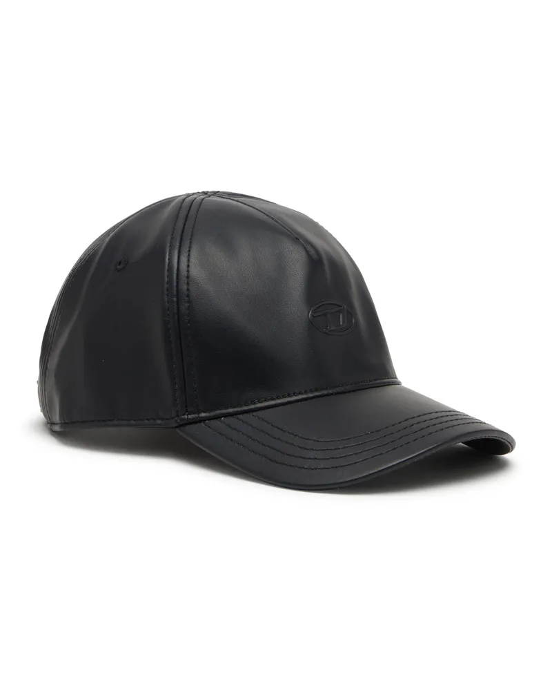 Diesel Beschichtete Baseballkappe mit geprägtem Logo - Hüte - Herren - Schwarz Schwarz